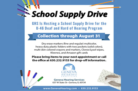 Geneva School Supply Drive August 31, 2023